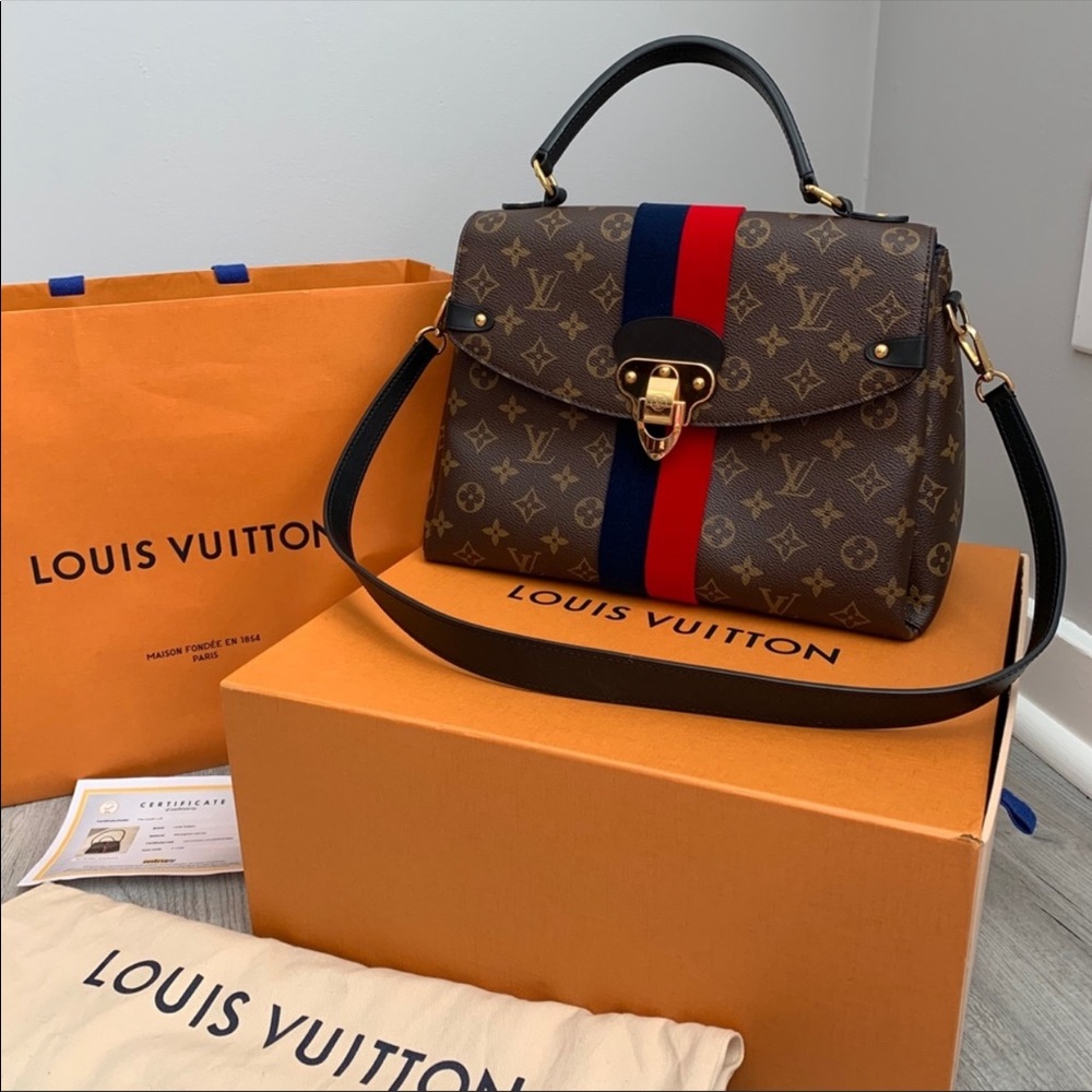Louis Vuitton Monogram Tote with Red and Blue Stripe - Picture 6 of 16